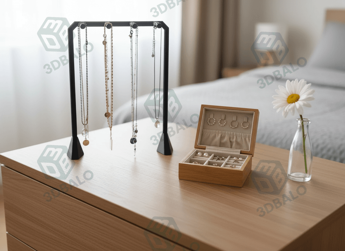 4'lü Kolye Standı — Masaüstü Takı Organizeri